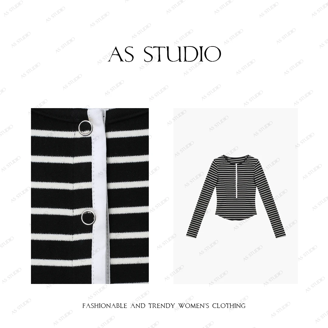 【AS韵律】25新经典条纹软糯亲肤磨毛打底衫AS25CSY2822