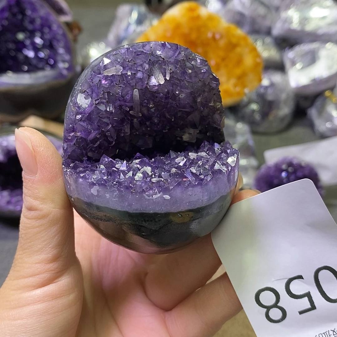 未镶嵌紫晶珠宝半成品