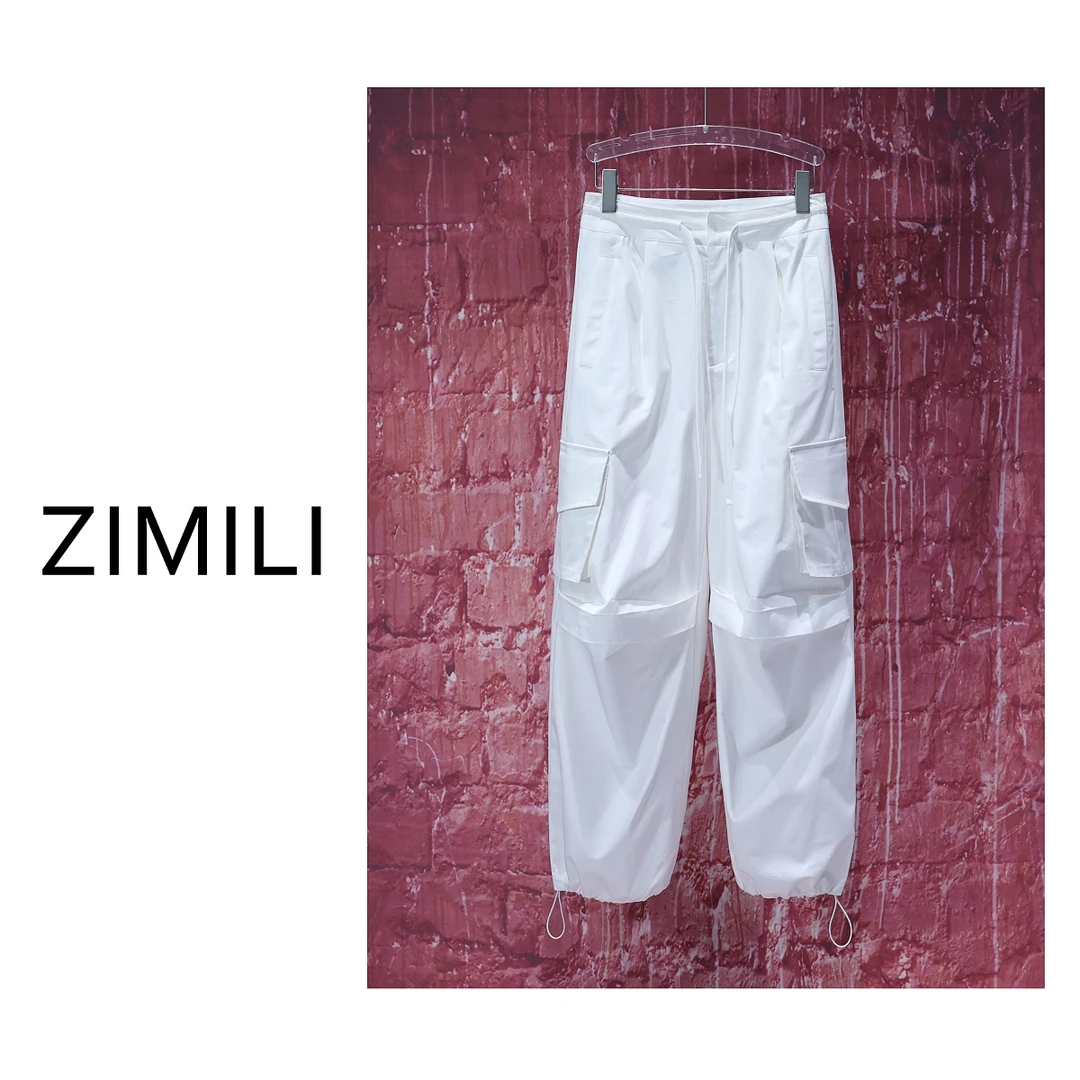 【亮哥女装】2025冬《唯见江心秋月白》月光白阔腿工装裤6213-Q3