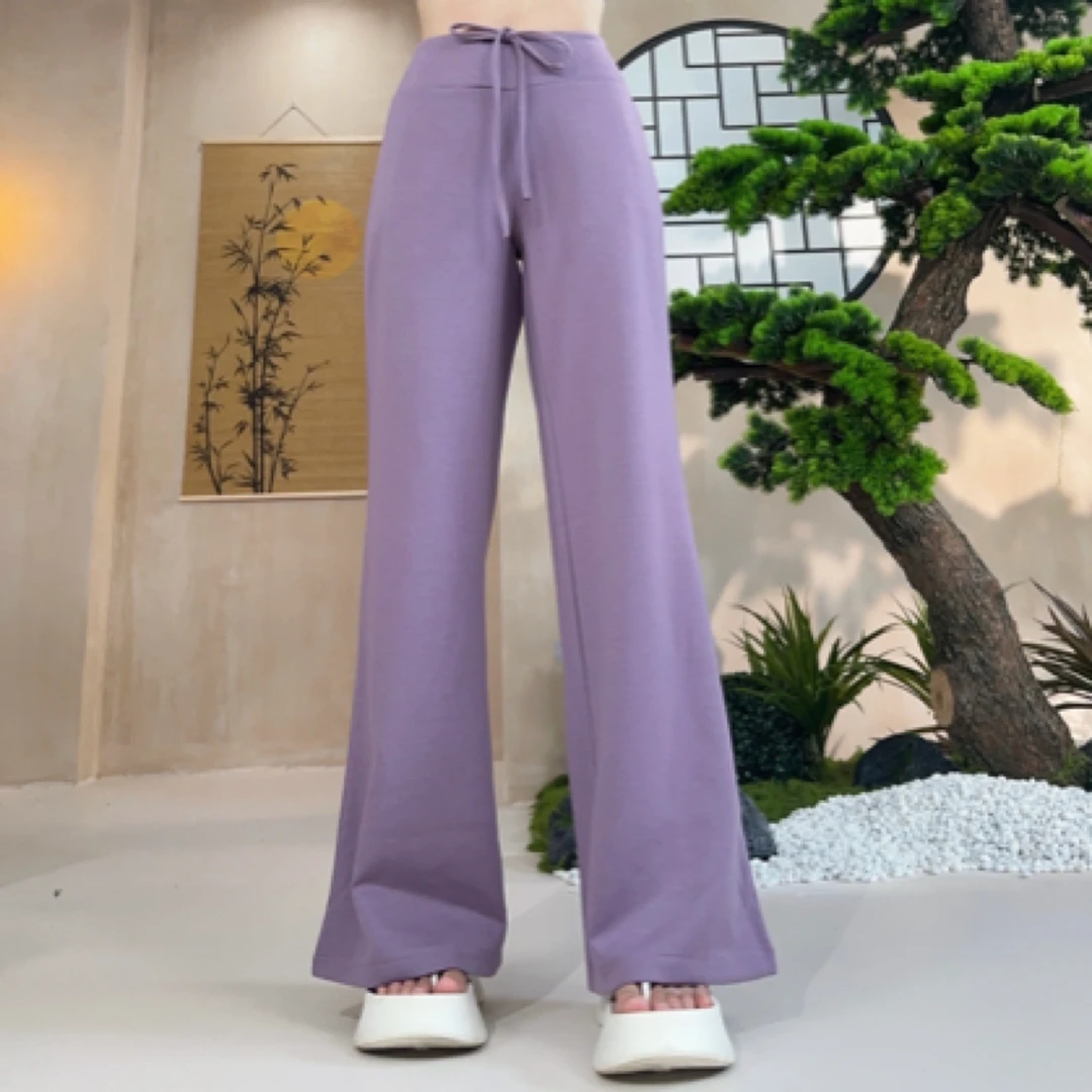 2025新款现代舞直筒休闲显瘦显高抽绳高腰裤古典舞中国舞舞蹈裤子