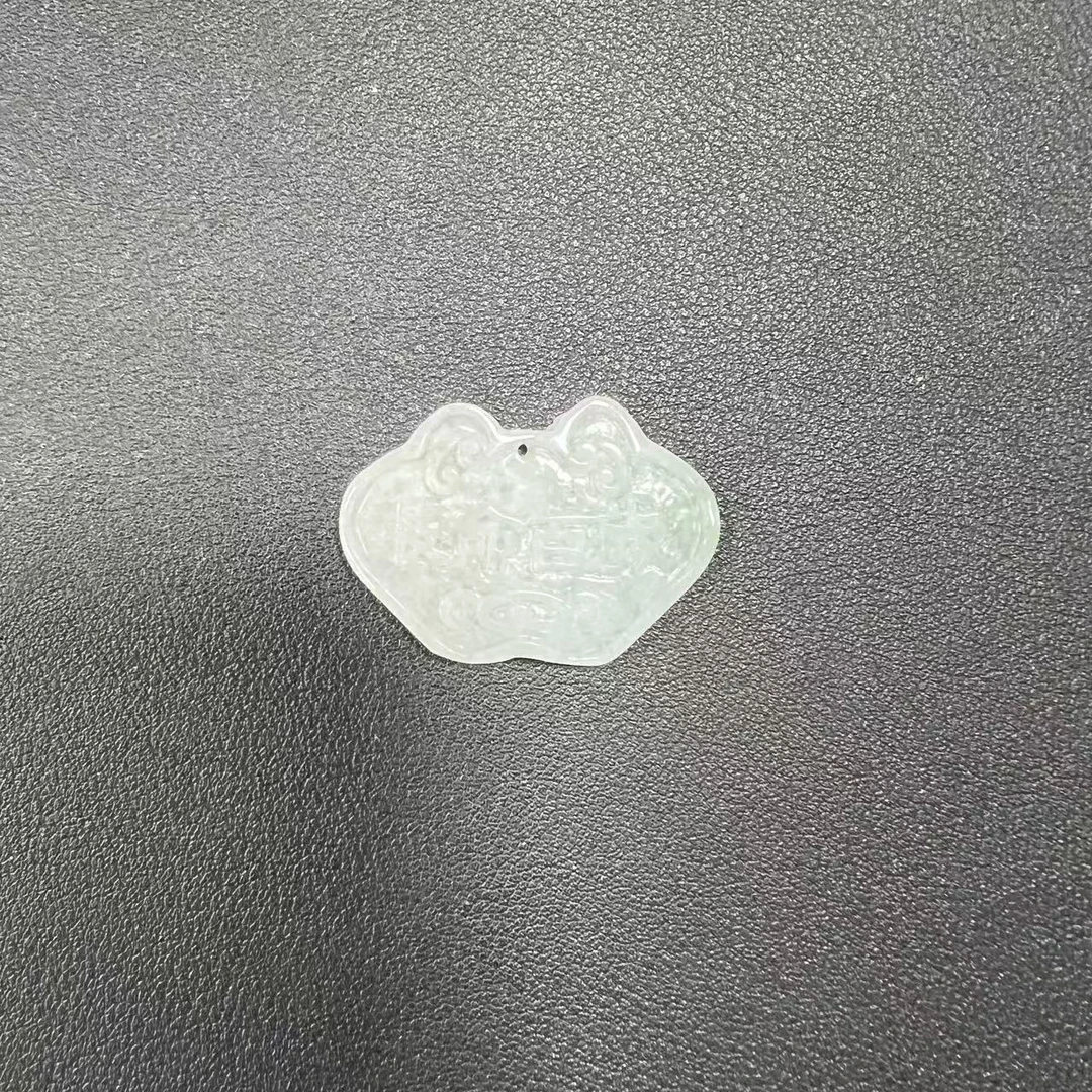 高端奢饰精美天然缅甸a货翡翠平安如意锁吊坠 C474—多样性发一
