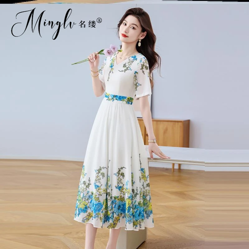 连身裙奢华品牌漂亮连衣裙夏高端气场强大正式场合端庄时尚高级感