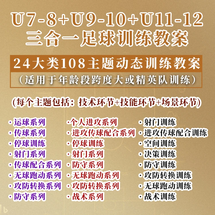 (U7-U8)+(U9-U10)+(U11-U12)足球训练教案