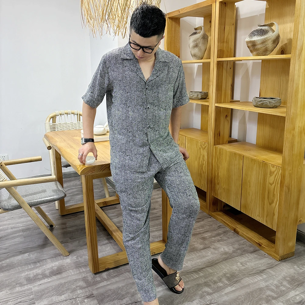 《特价3XL》男士休闲可外穿家居服两件套