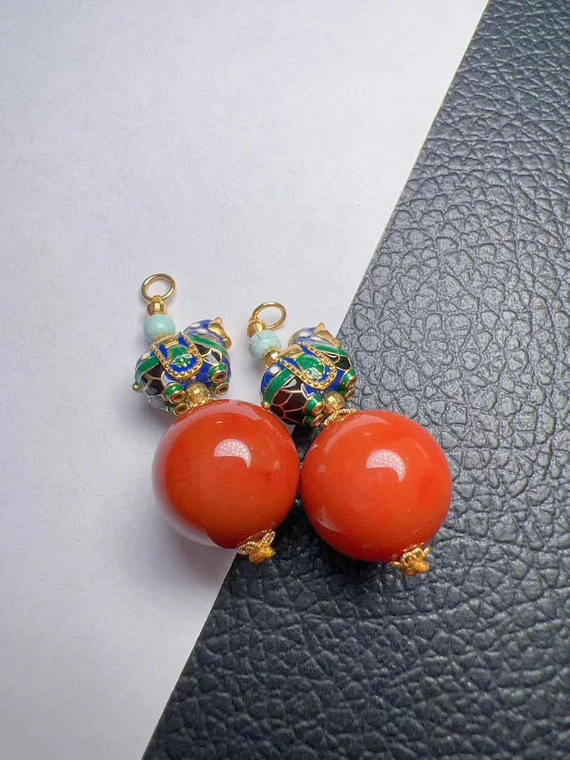 南红耳饰A1023-275（不含耳扣）