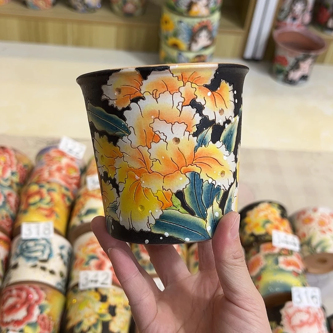 景德镇陶瓷花盆口10高10