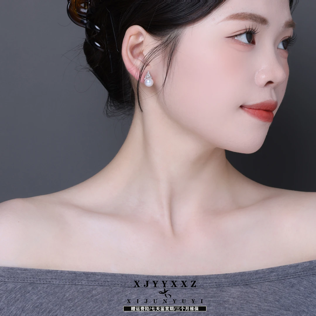 希君羽翼【真真】冰雪公主 s925银淡水珍珠耳环自发无证Z501
