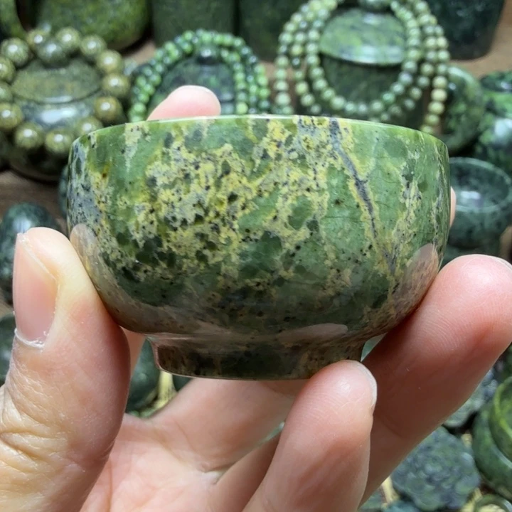 蛇纹石玉未镶嵌药王石能量养生产品