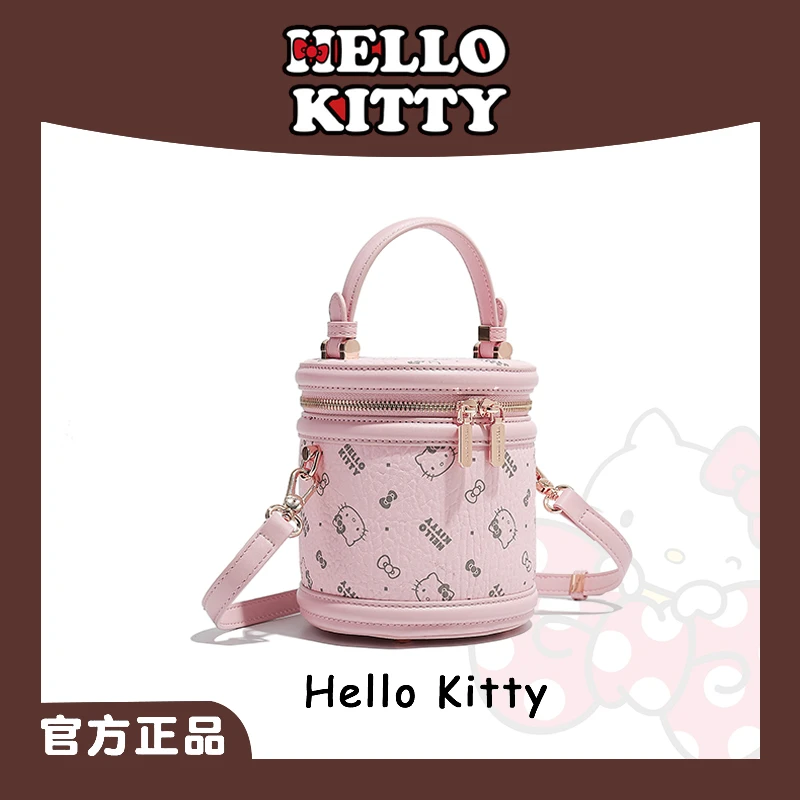 HELLO KITTY/凯蒂猫时尚潮流学生百搭发轻奢发财桶手提单肩斜挎包