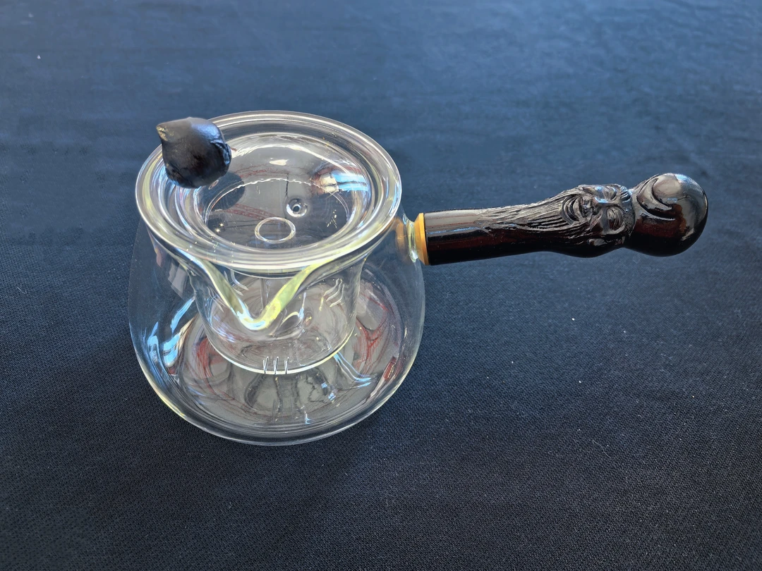 玻璃煮茶壶侧把实木福寿