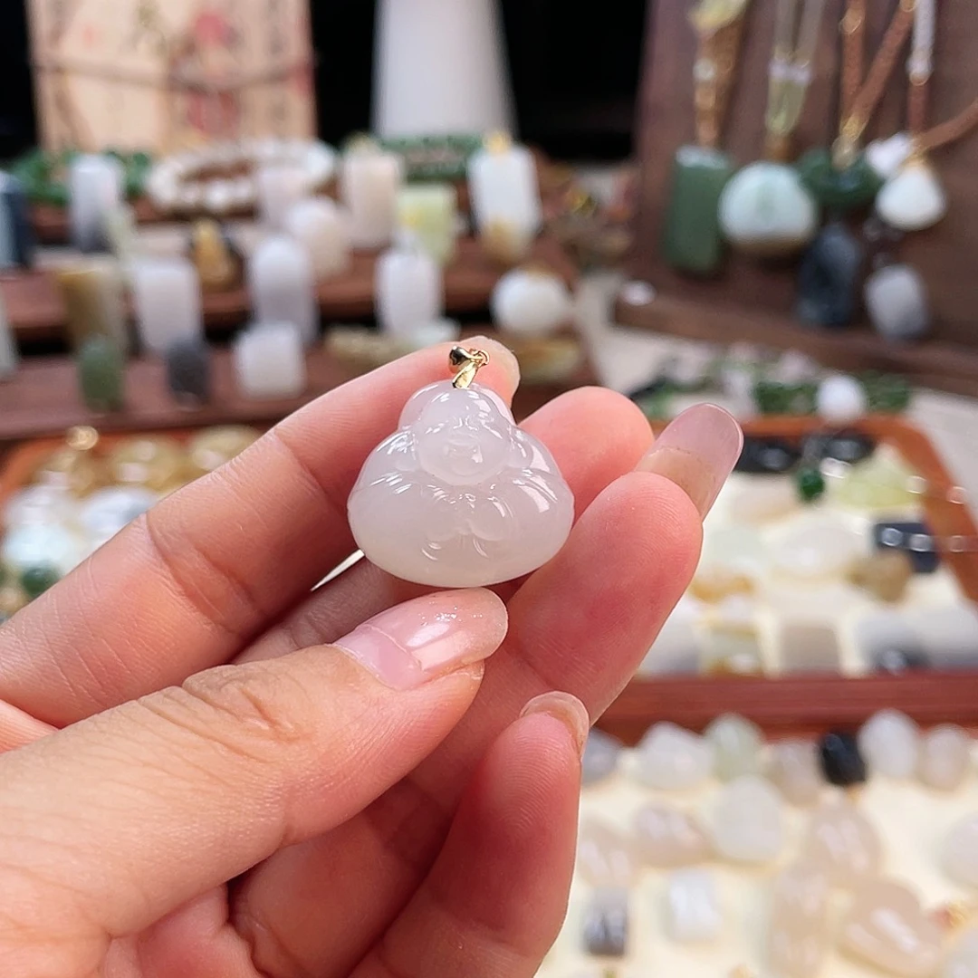 【闪购商品】和田玉18K金镶嵌吊坠(不含链)N**a