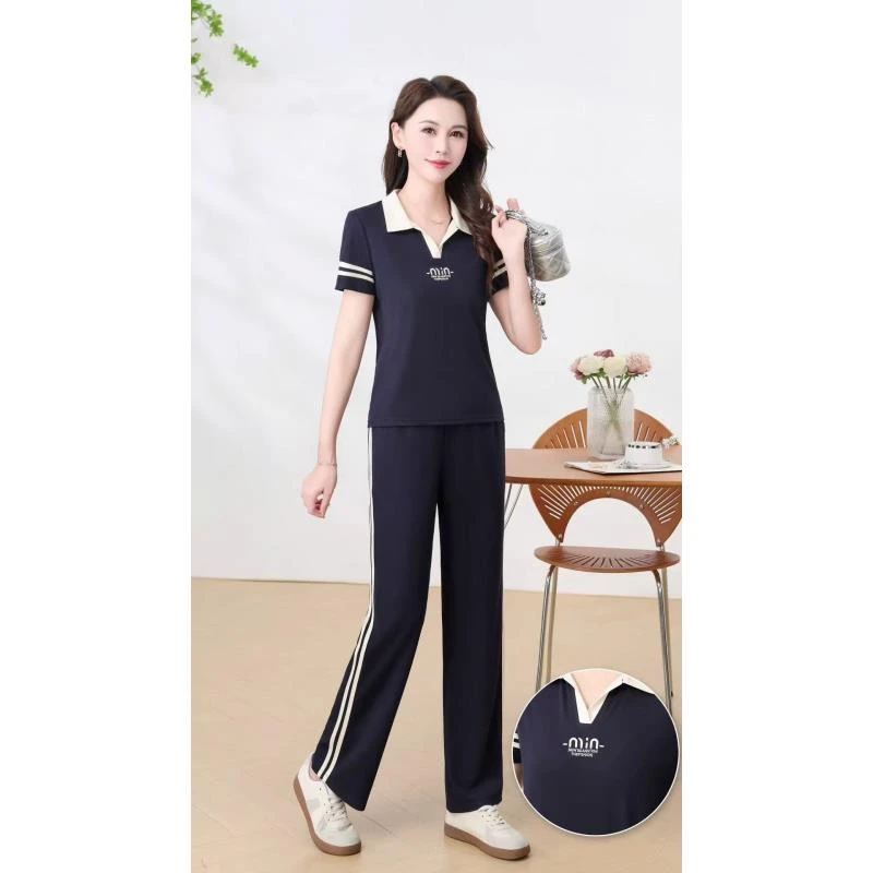 （编号318）短袖休闲运动套装女夏季减龄穿搭宽松透气两件套1205