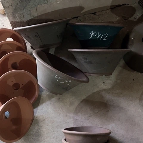 紫砂花盆斗碗盆4只