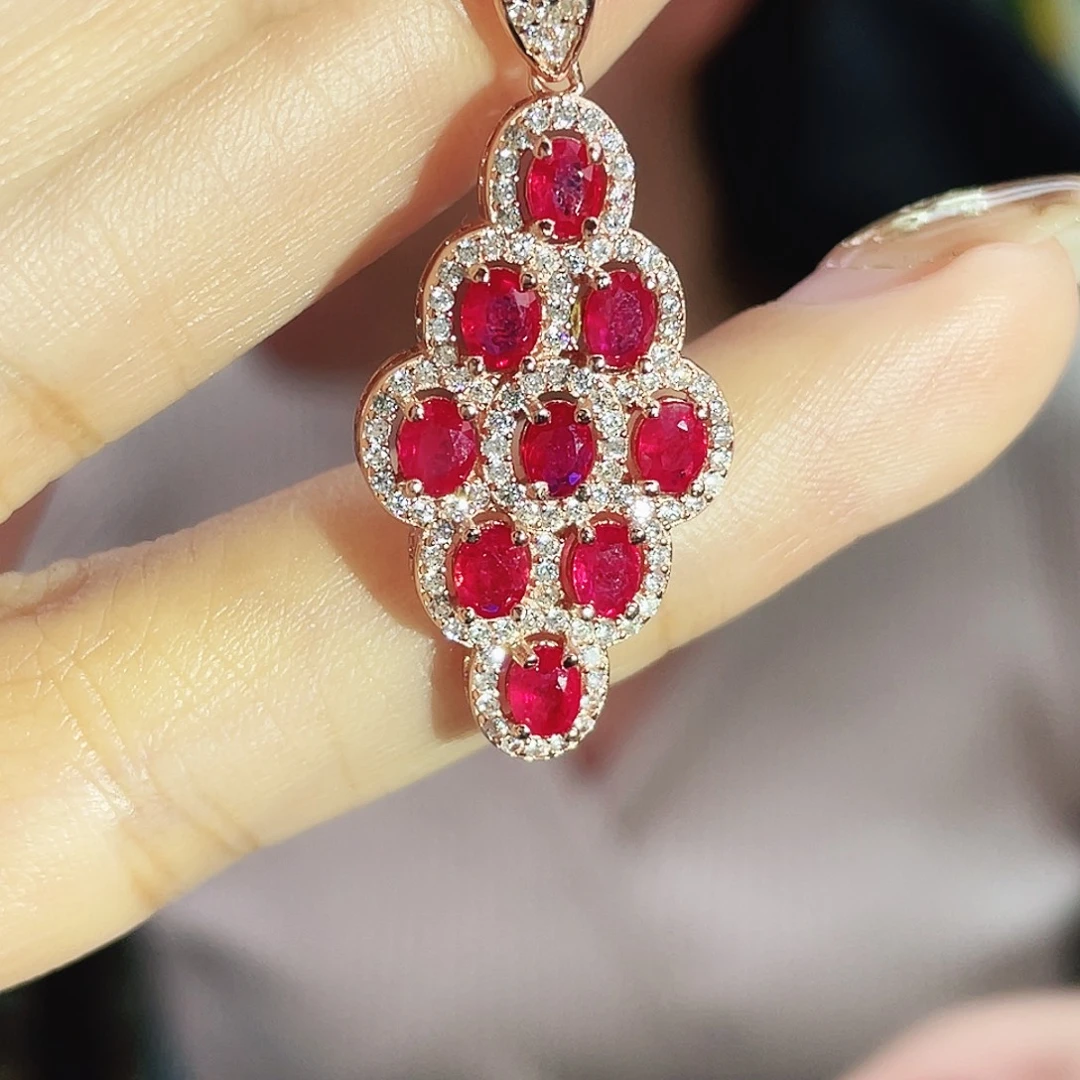 颈饰红宝石银S925镶嵌