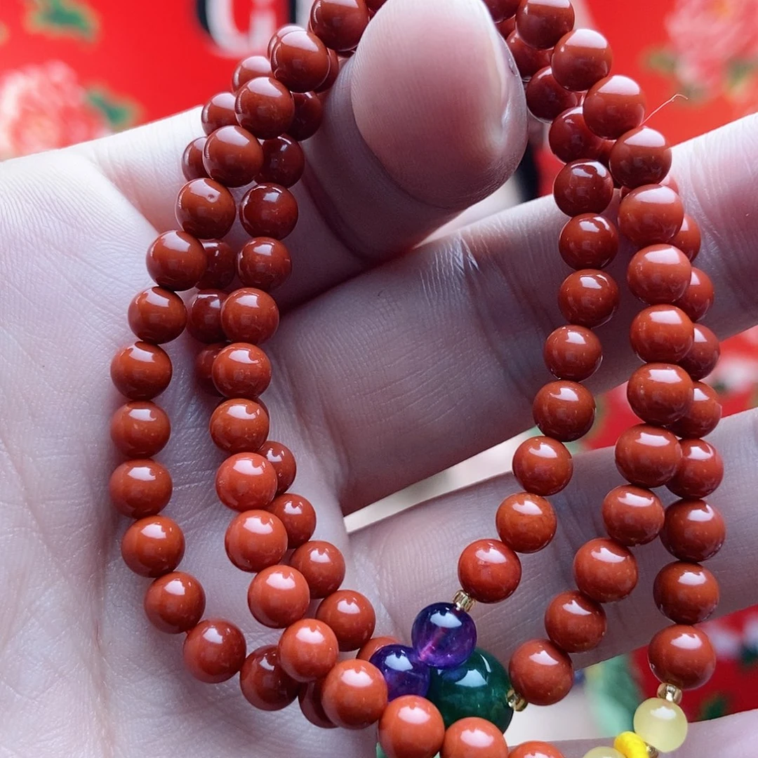 玛瑙/玉髓颈饰未镶嵌潇*竹南红菊花