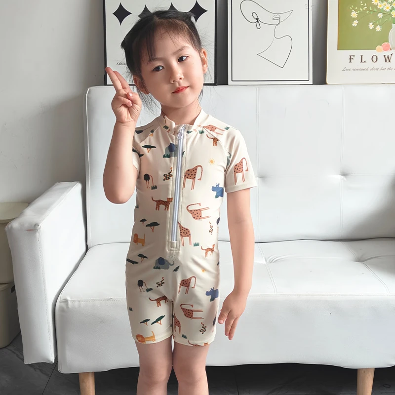儿童连体泳衣2024新款3-9岁男女小孩宝宝少儿小童可爱卡通游泳衣