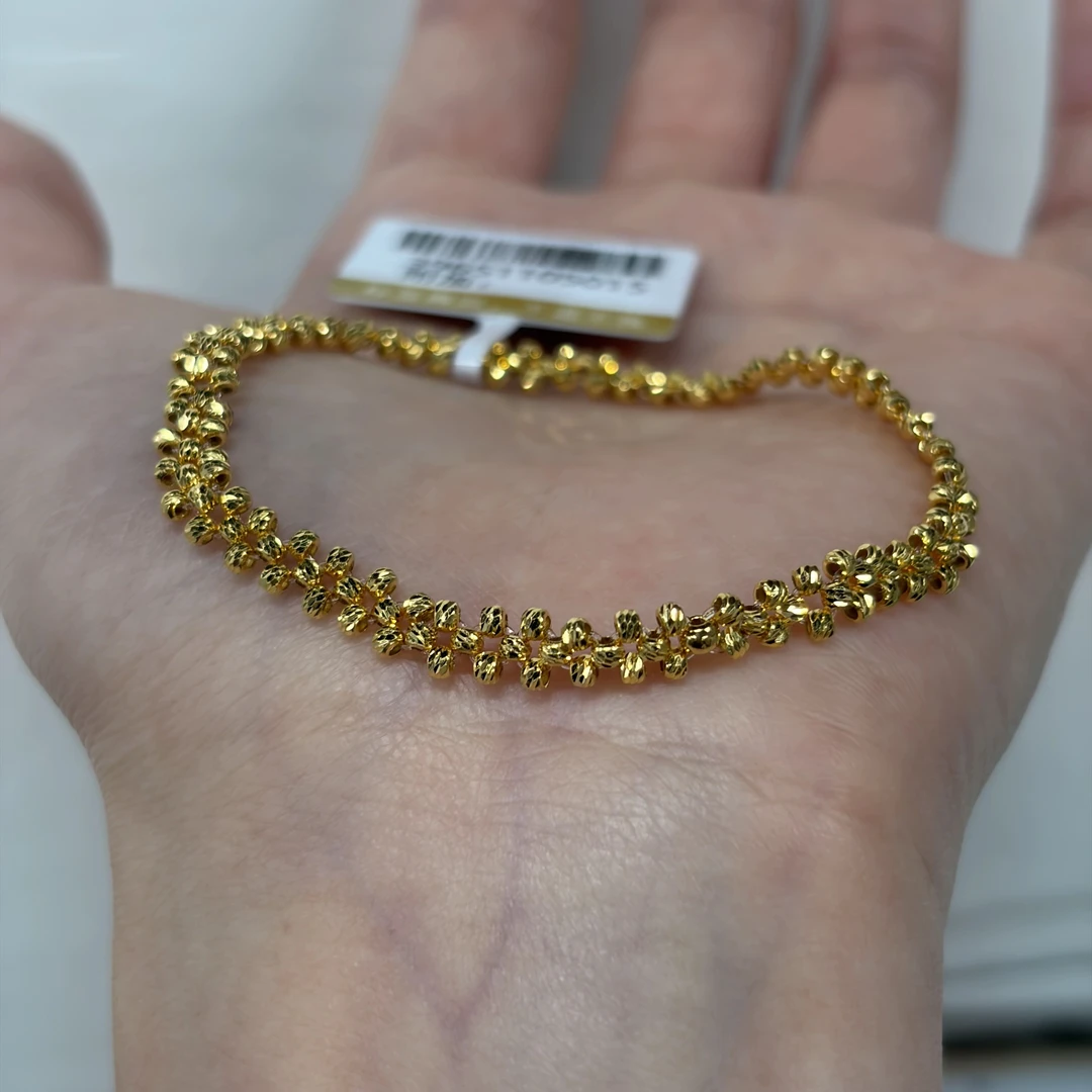 【金手链】蕾丝蹦迪手串黄金5G足金999精致百搭送女友轻奢零附加