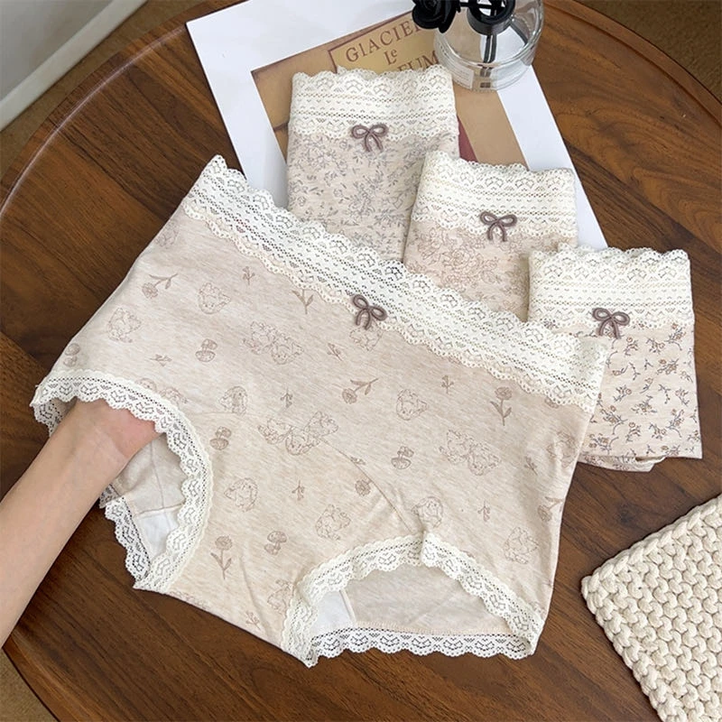 蕾丝纯棉平角内裤女生2025新款纯棉抗菌全棉裆夏季薄款女款夏天