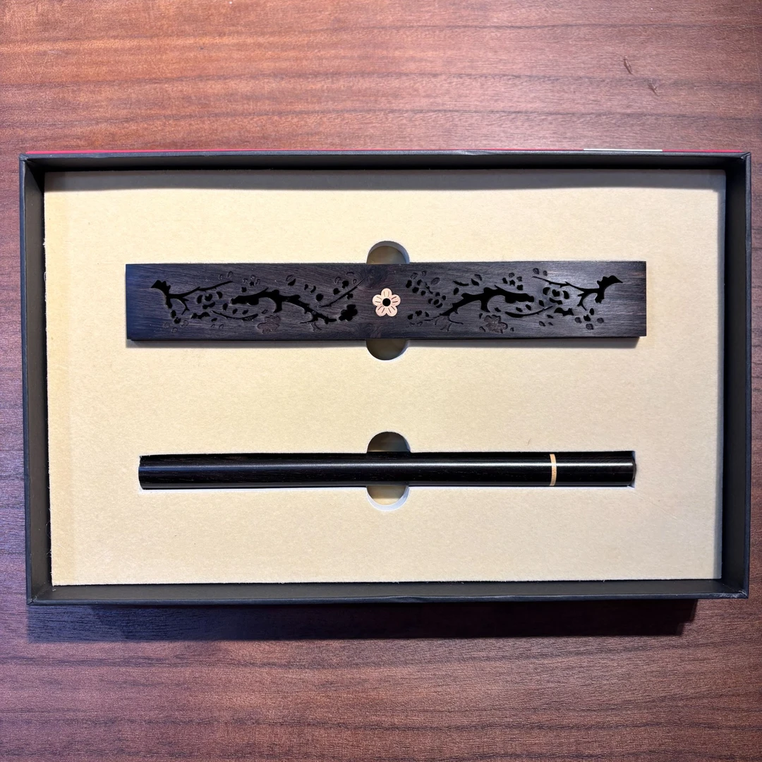 黑檀木祥云礼香盒配海南熟结黄棋楠香8g约25根每根可燃25分钟左右