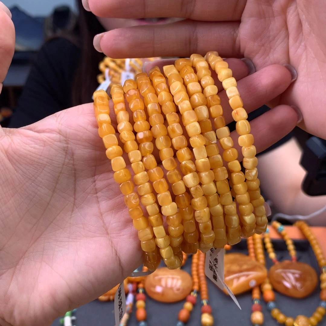 未镶嵌蜜蜡手串多样性发一