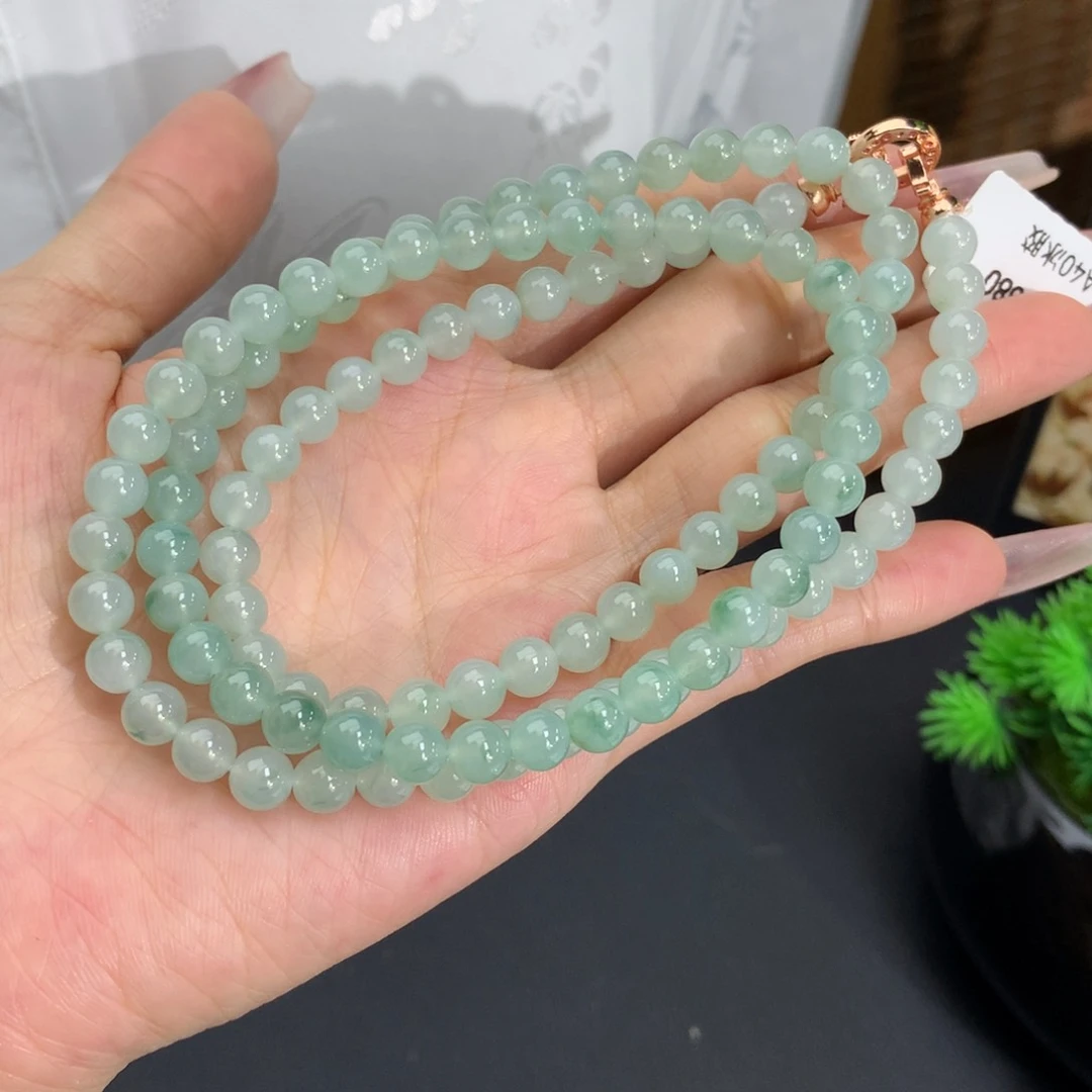 未镶嵌手链翡翠卡6冰胶晴飘绿花项链