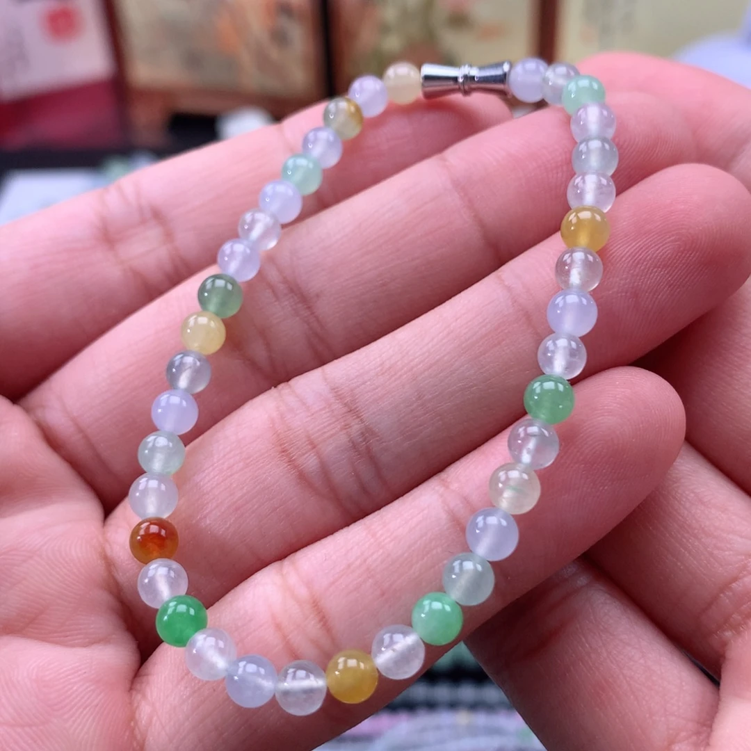 翡翠未镶嵌手链卡4+