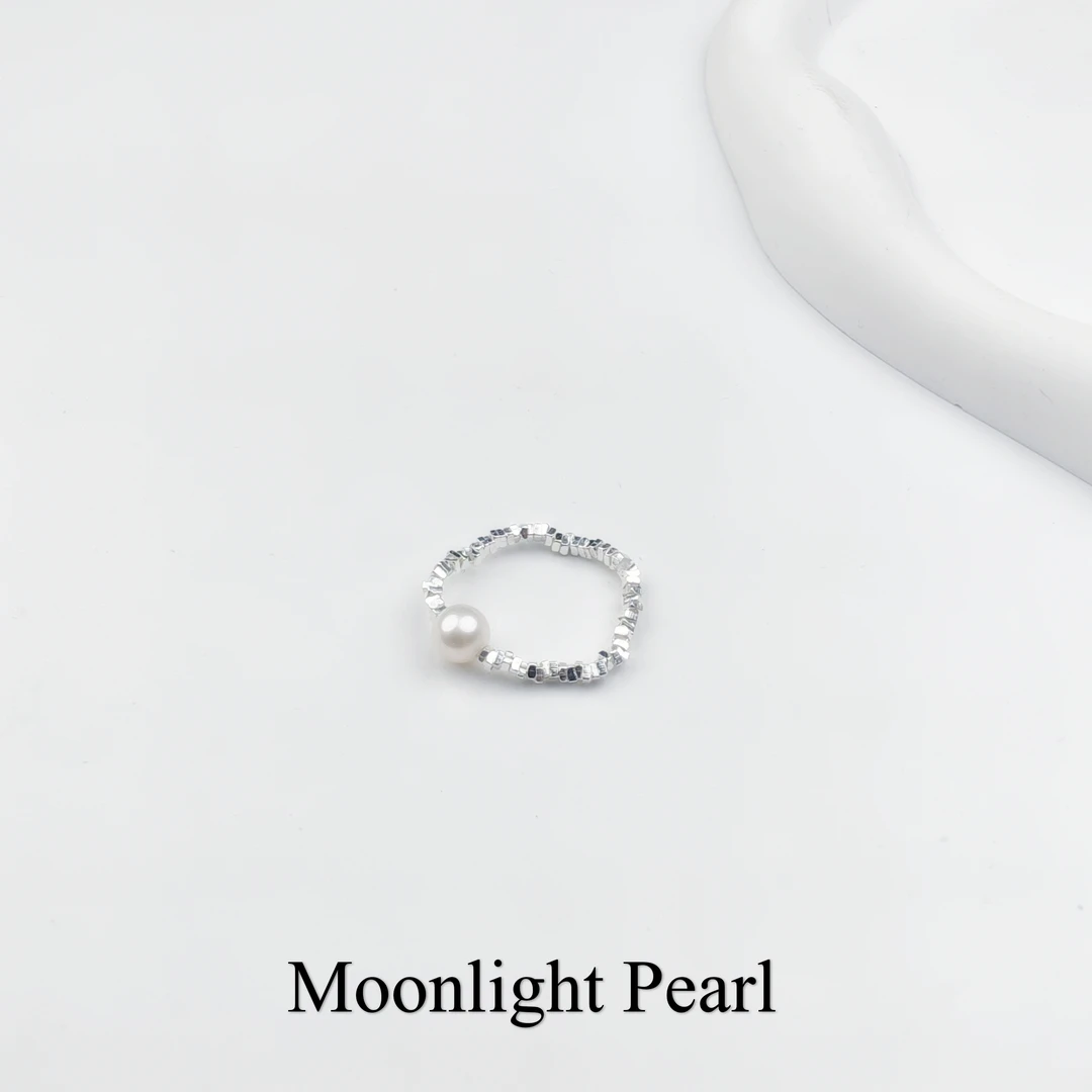 CJ1056 繁尘往往碎银几两S925银极光珍珠戒指[不带证书]