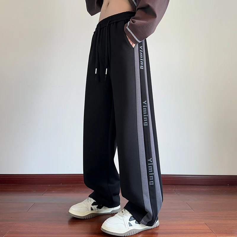 春季新款青少年初高中学生中大童男孩运动休闲校服裤直筒宽松卫裤