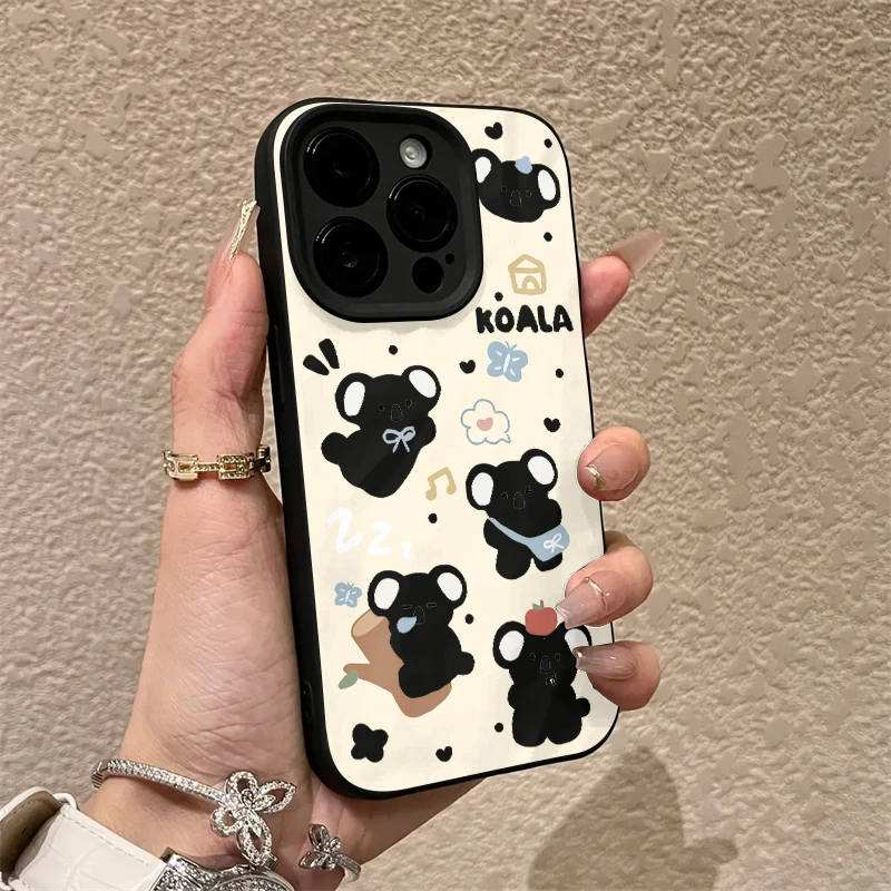 褶皱款可爱考拉适用苹果15手机壳iphone15promax防摔12/14/13/x