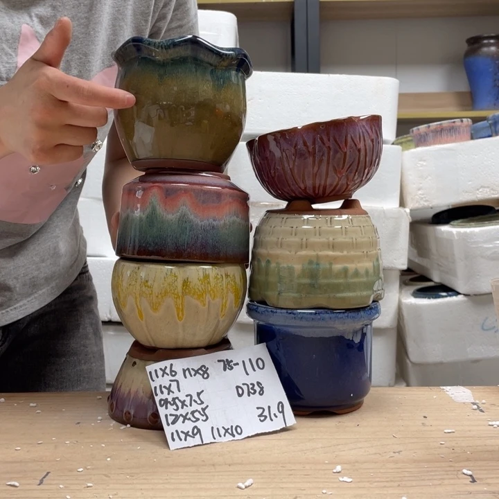 紫砂花盆多肉陶土花盆微瑕110