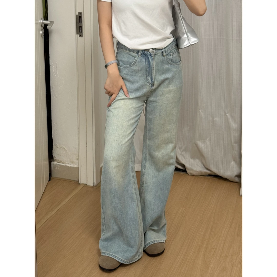 【soso】辣妹阔腿喇叭牛仔裤女2025早秋新款高腰显宽松喇叭裤