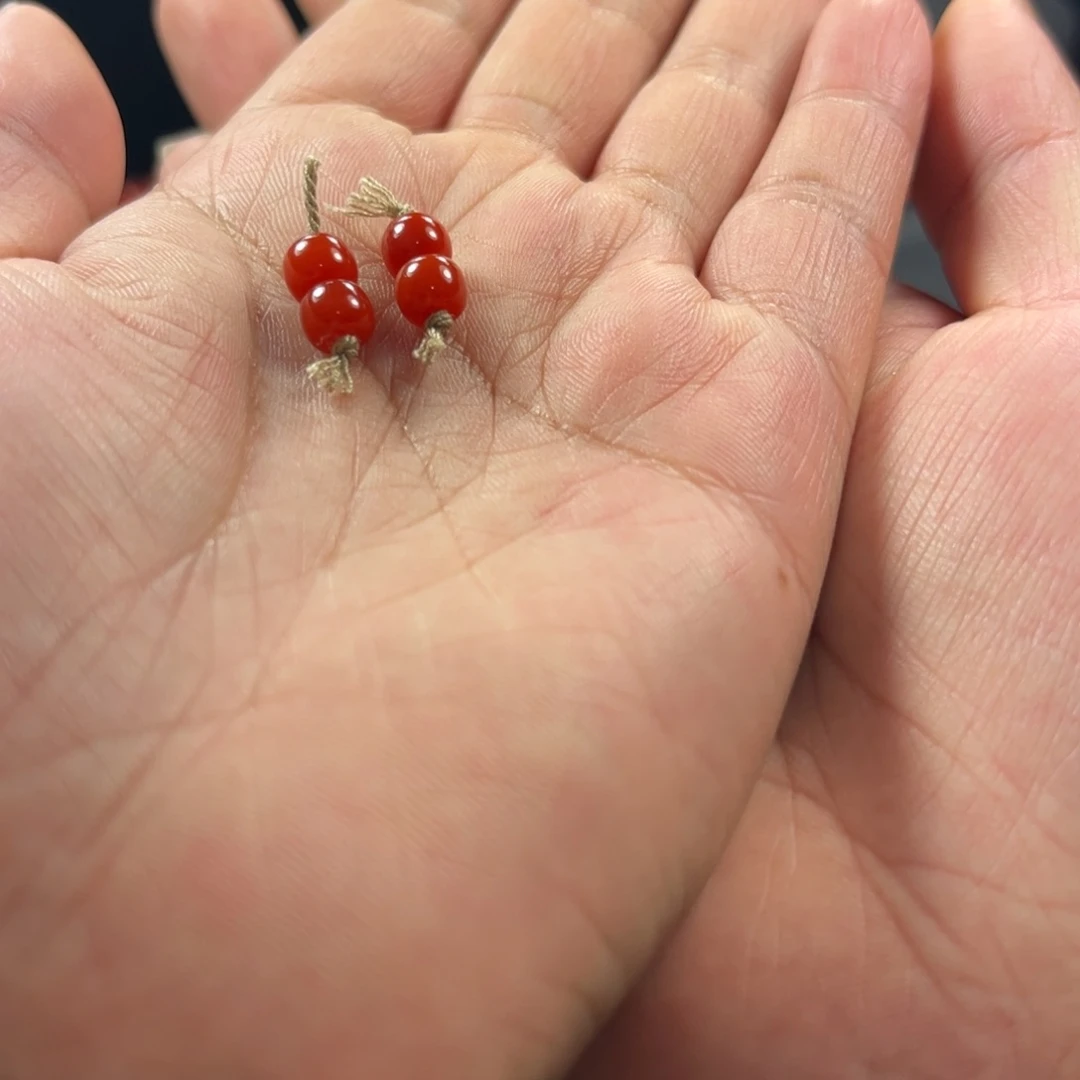 ****y南红玛瑙未镶嵌老型对珠