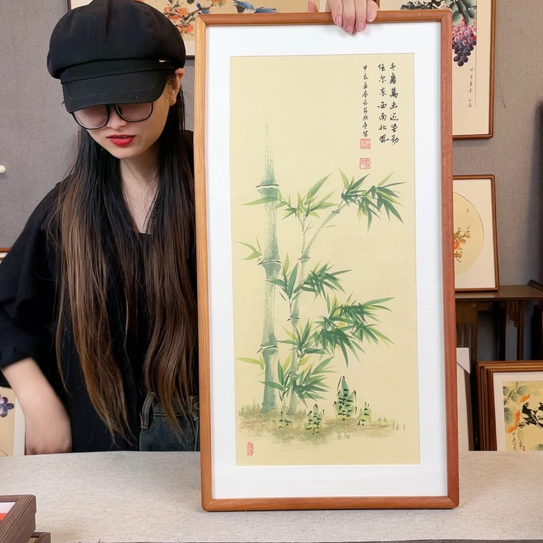 书法手绘带框尺寸：36*69