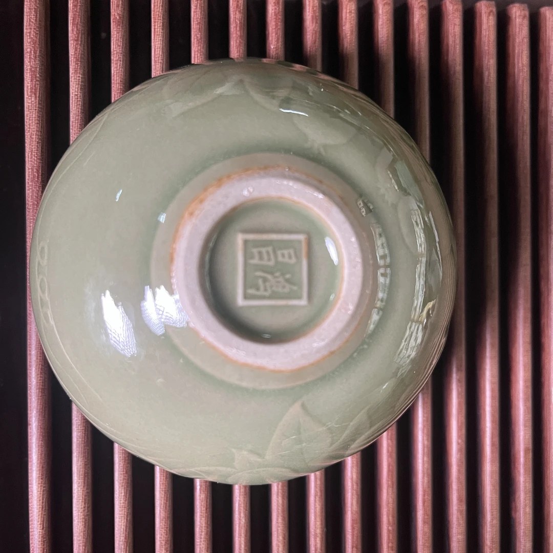 耀州窑 耀州瓷 瓷杯 猕猴桃纹饰普洱杯  秘色瓷