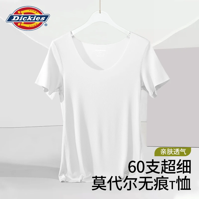 DICKIES四季女款秋季透气莫代尔氧气衣薄款亲肤短袖打底衫居家服