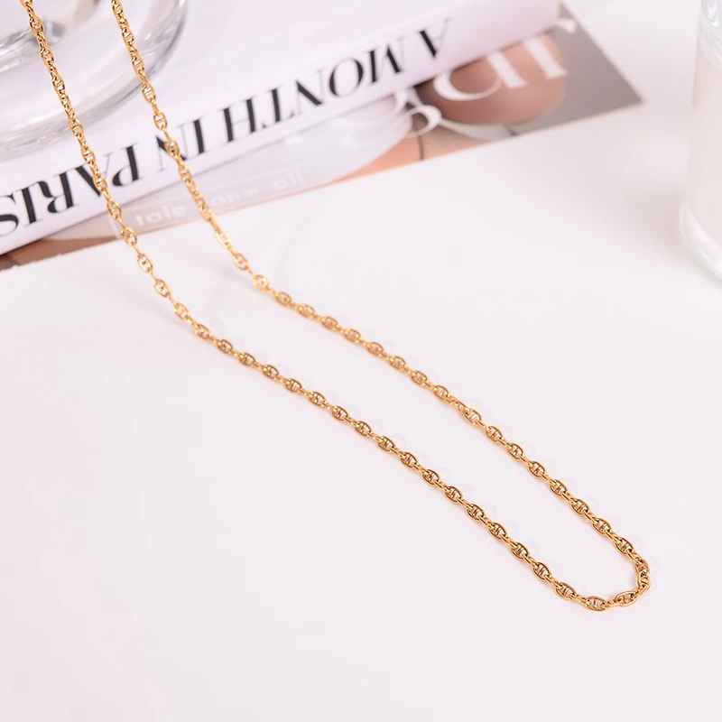 钛钢项链  猪鼻子项链女素链叠戴精致轻奢锁骨链高级感不褪色饰品