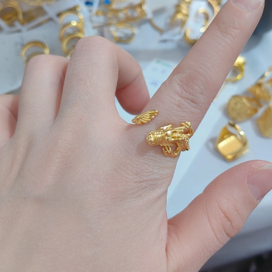 铜合金戒指 【B465】时尚开口 简约百搭戒指 防金色 久不掉色