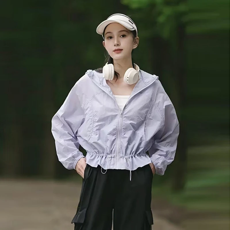 户外防晒衣女短款2025年新款透气薄外套山系小个子防晒服