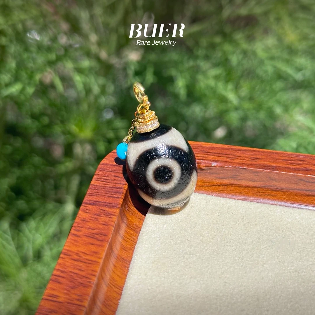 【不二】熊猫三眼天珠DIY吊坠（多样性发）