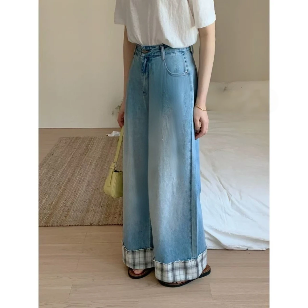 新款大码66226设计感复古百搭宽松时尚洋气直筒休闲裤