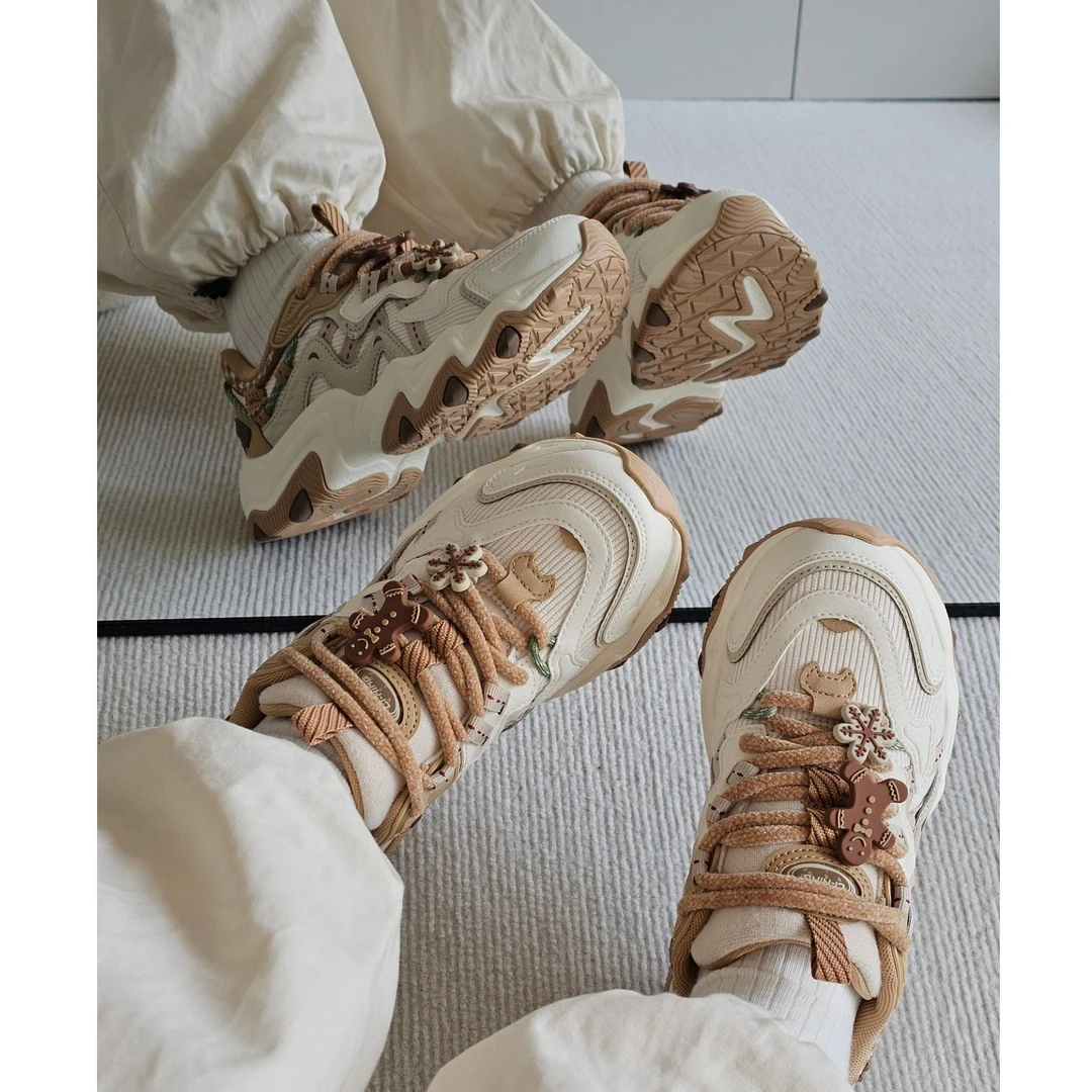 李宁猫爪LITE2增高老爹鞋网红姜饼人2025夏季厚底运动女鞋AGCV452