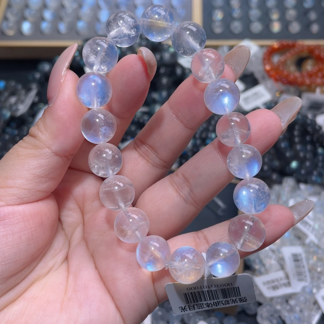 -***啊未镶嵌手链长石蓝月光手链11mm+