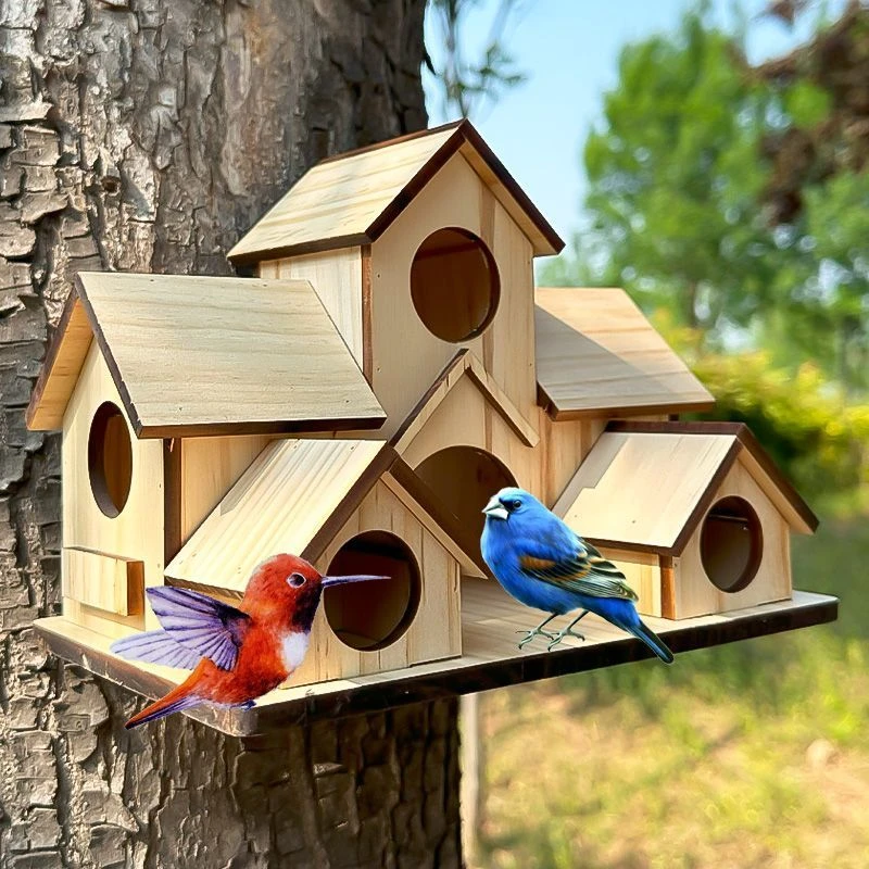 实木鸟窝加厚繁殖箱鹦鹉小房子田园环保室外巢笼手工多款宠物用品