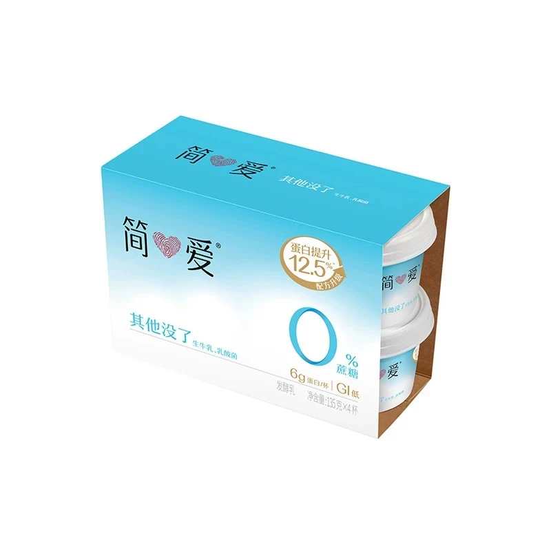 短保25天【25.10.15-10.22到期】简爱0%蔗糖酸奶纯净配方135克*12杯
