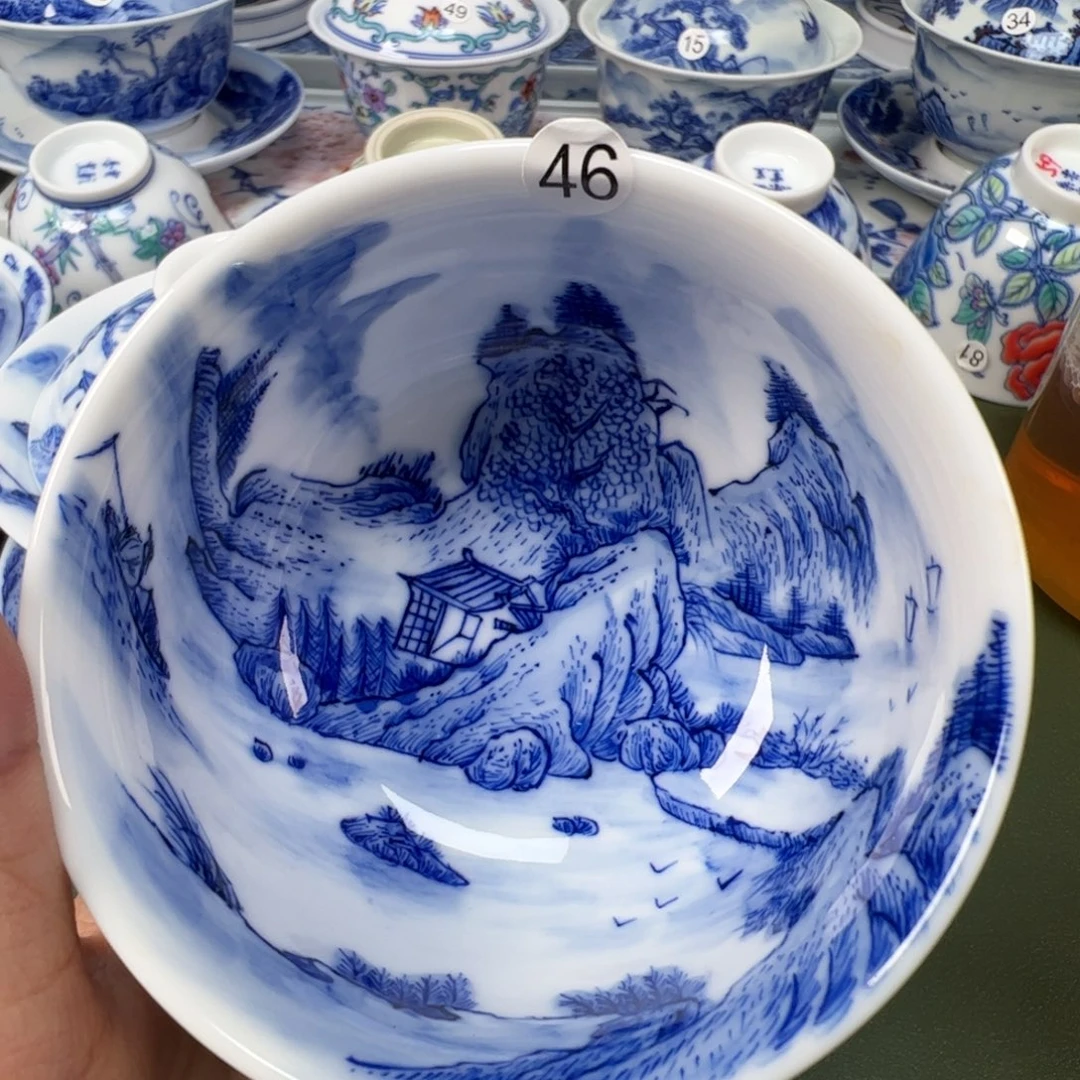 陶瓷景德镇纯手工纯手绘茶具木木46
