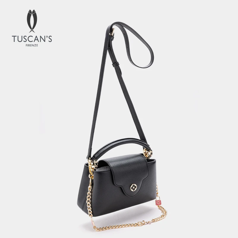 TUSCAN'S经典优雅真皮手拎包腋下包单肩斜挎包时代集团双鱼女包