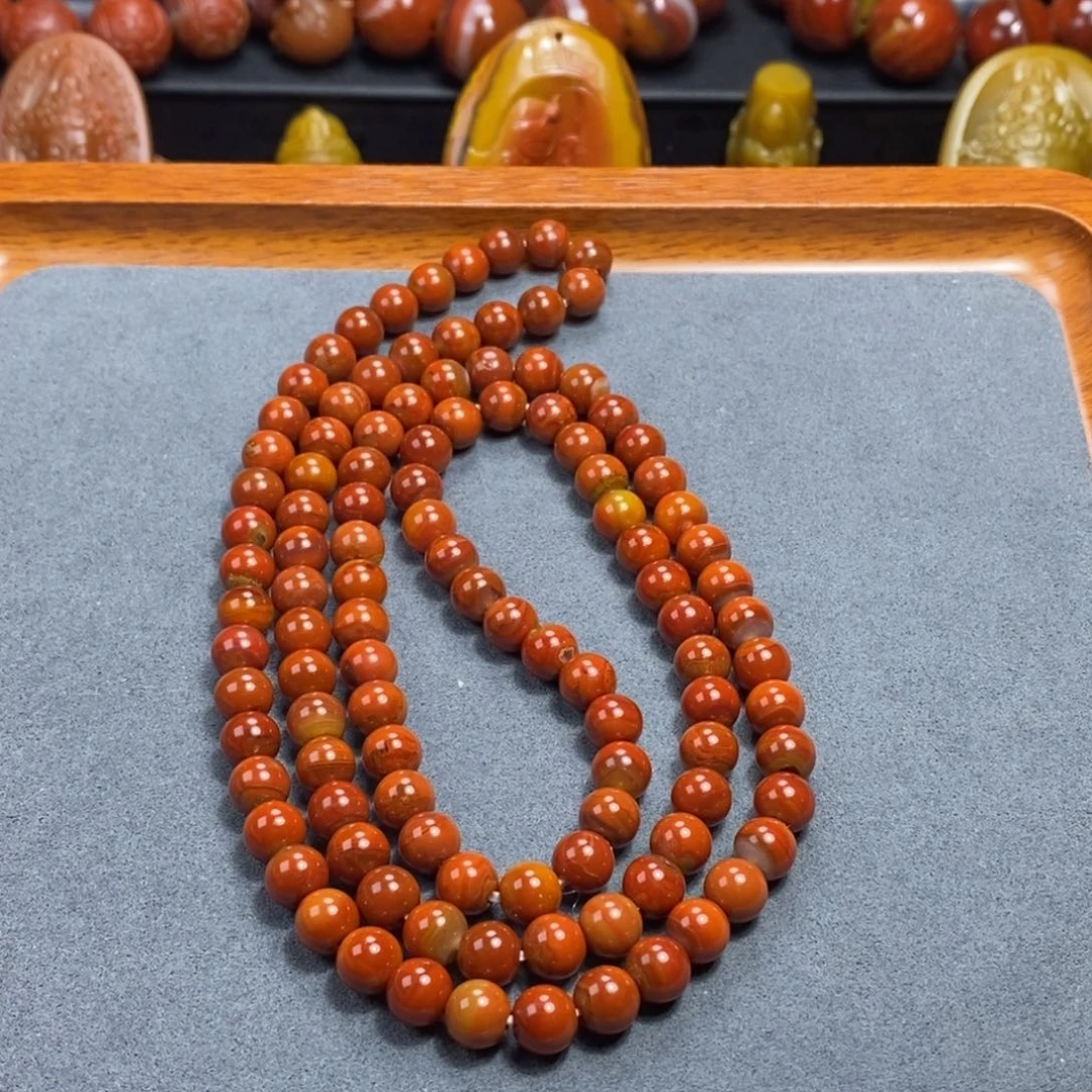 玛瑙/玉髓未镶嵌战国红战国红卡7尺寸108粒