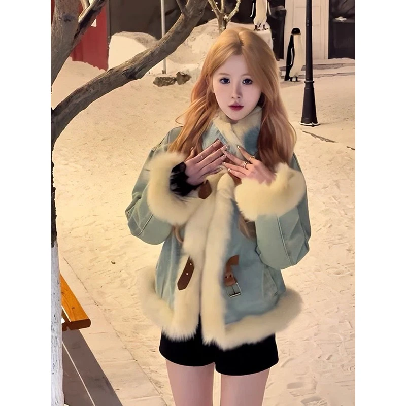 街复古环保新款机车服派克服皮带扣仔设计感加厚短款秋冬款炸