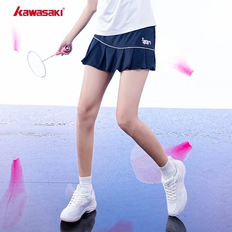 kawasaki/川崎羽毛球裙繁华似锦吸汗透气速干带打底裤防走光女款