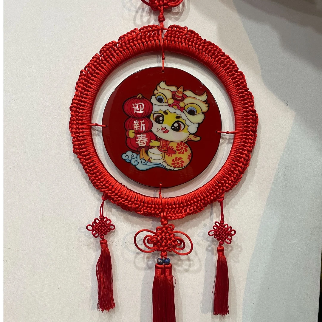 扬州漆器平磨螺钿挂历蛇年大吉手工制作